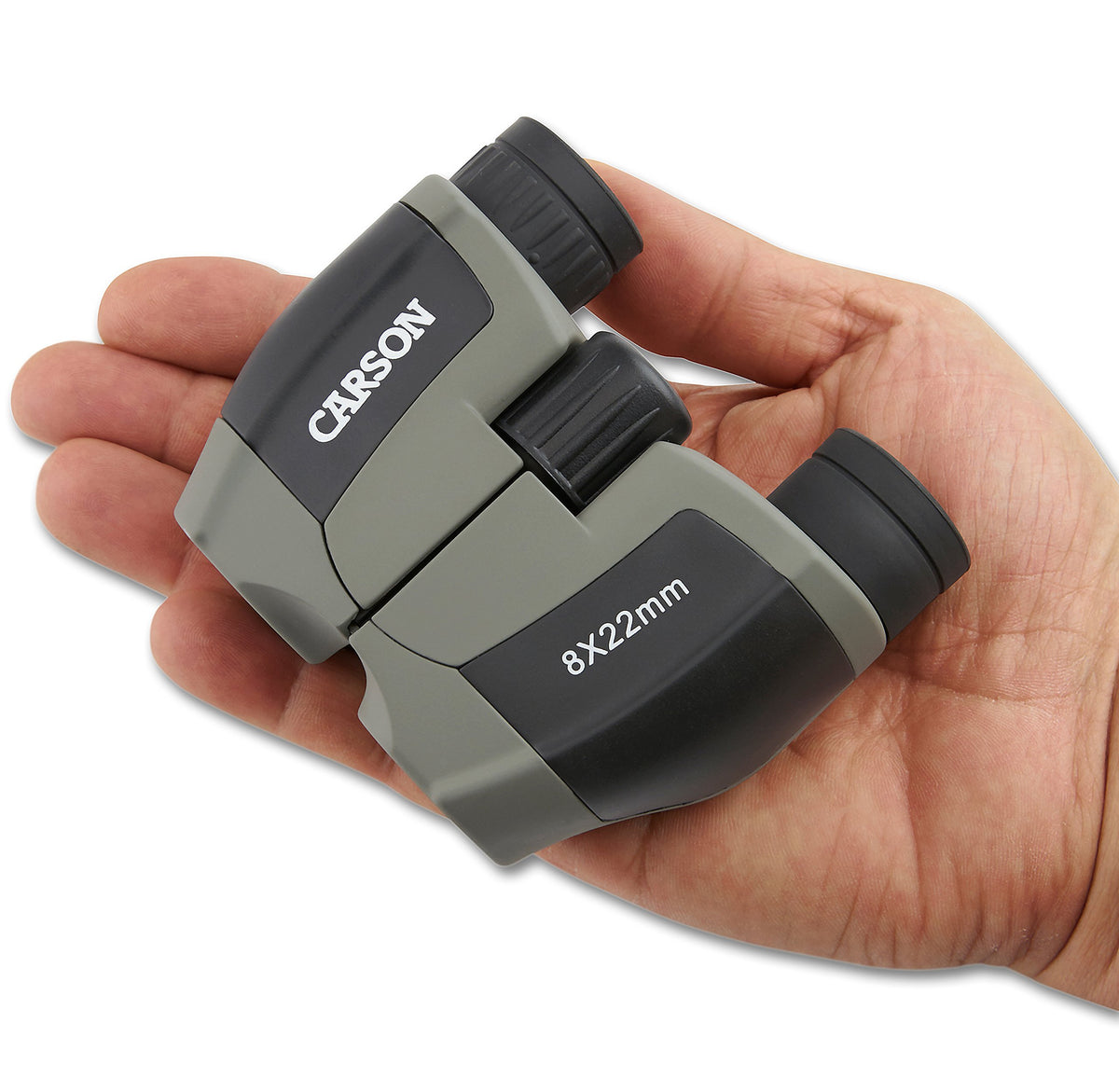 Carson Scout JD-822 objective lens detail highlighting coated optics benefit