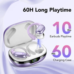 CASCHO earbud with silicone over-ear hook close-up for secure workout fit
