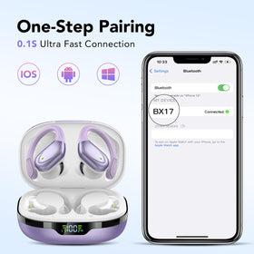 CASCHO earbuds with water droplets demonstrating IPX7 resistance for workouts