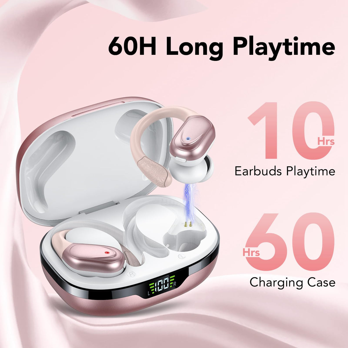 CASCHO earbud close-up highlighting graphene driver for stronger bass clarity