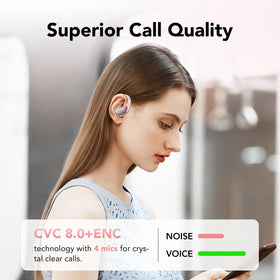 CASCHO earbuds held in hand to show compact size and portable convenience