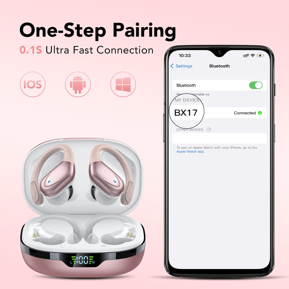 CASCHO earbuds worn by runner demonstrating stable fit and active use