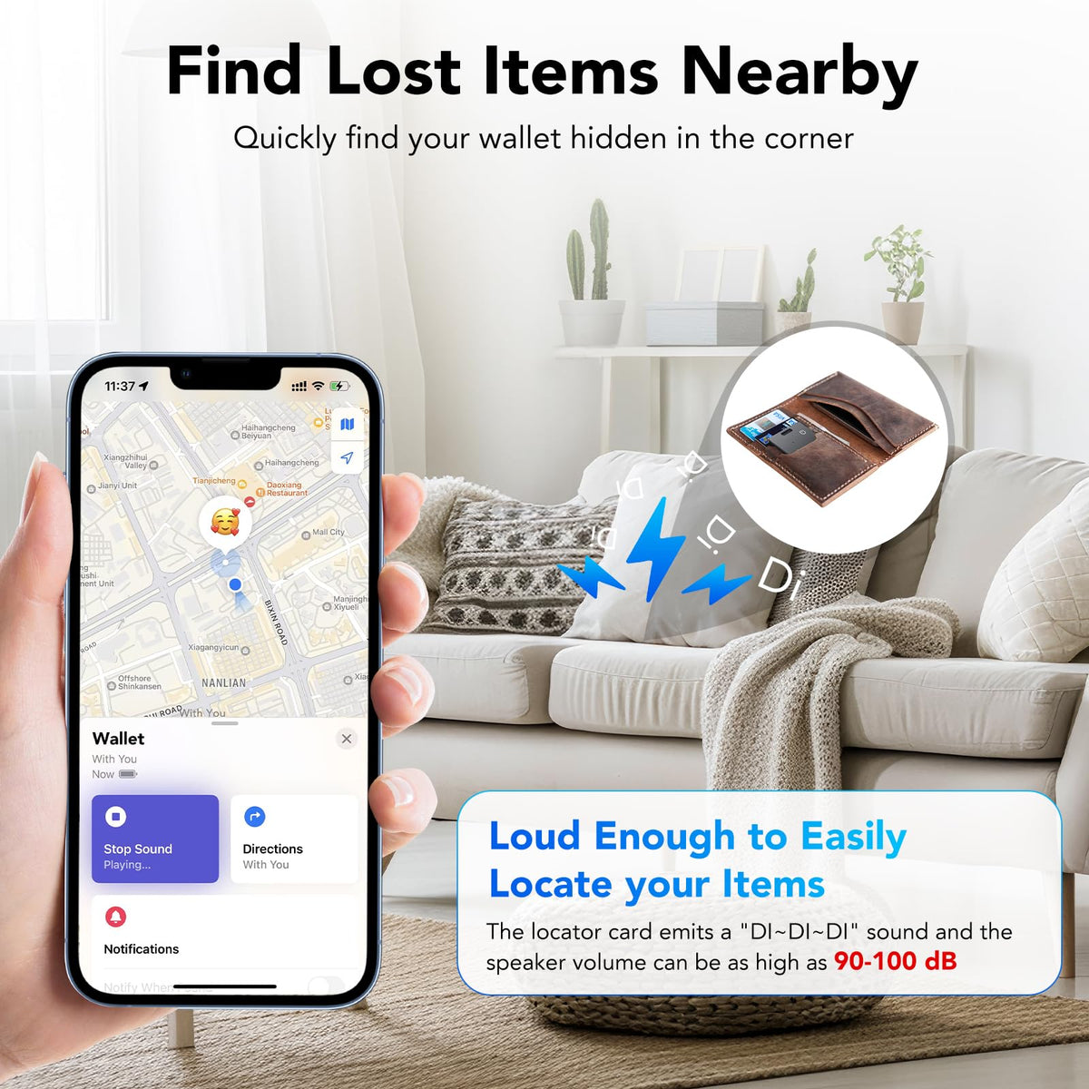 CASCHO tracker on wireless charging pad showing cordless recharge convenience