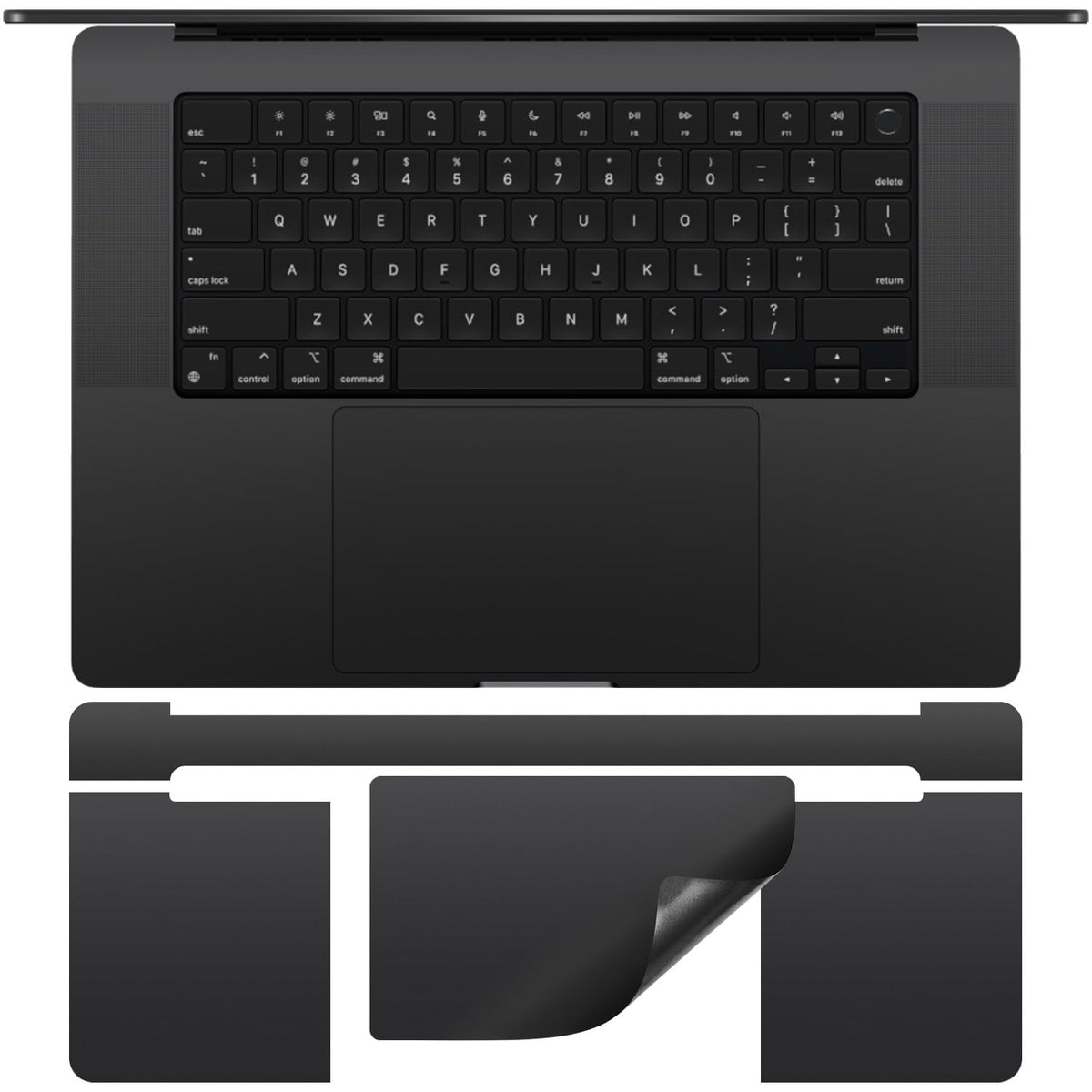 CaseBuy front packaging showing the Space Black 3-in-1 skin and model compatibility