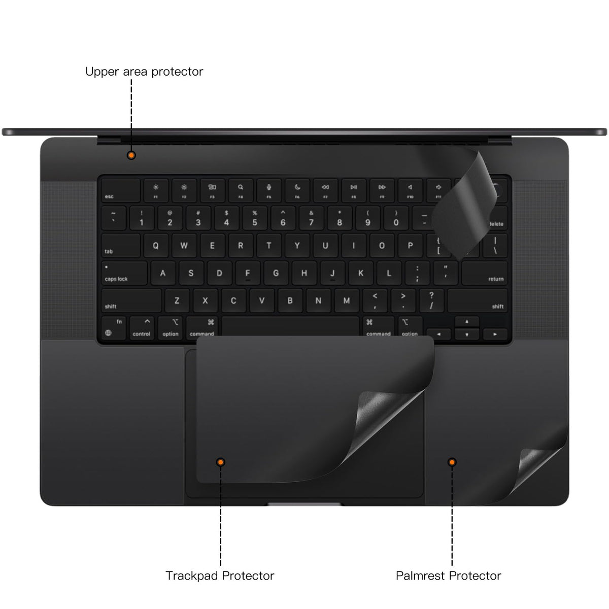 CaseBuy trackpad protector lined up on MacBook Pro trackpad for precise coverage