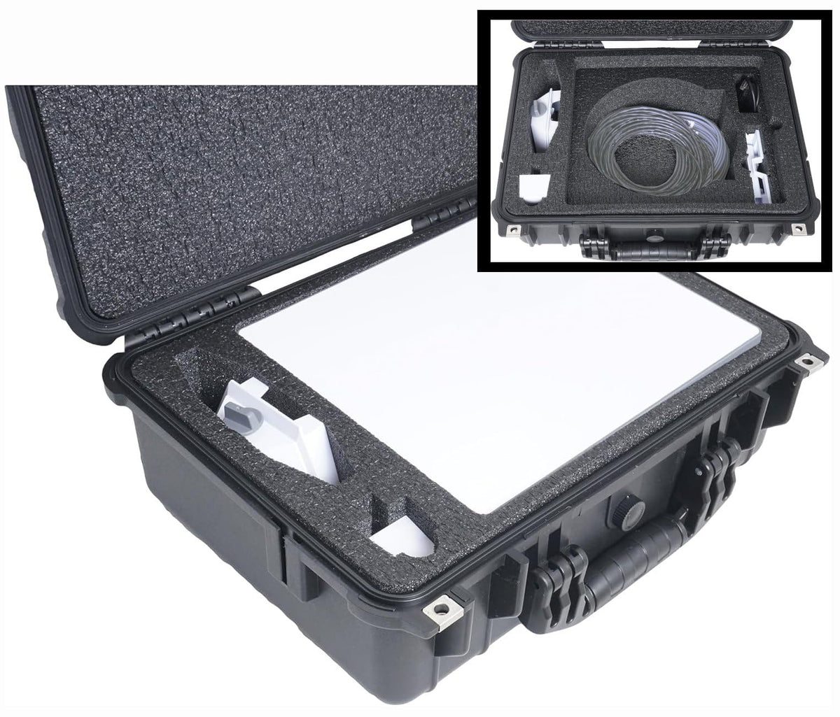 Case Club waterproof hard case protecting Starlink Mini Kit for secure travel