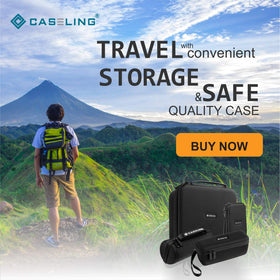 Built in mesh pocket in Caseling case for small binocular accessories