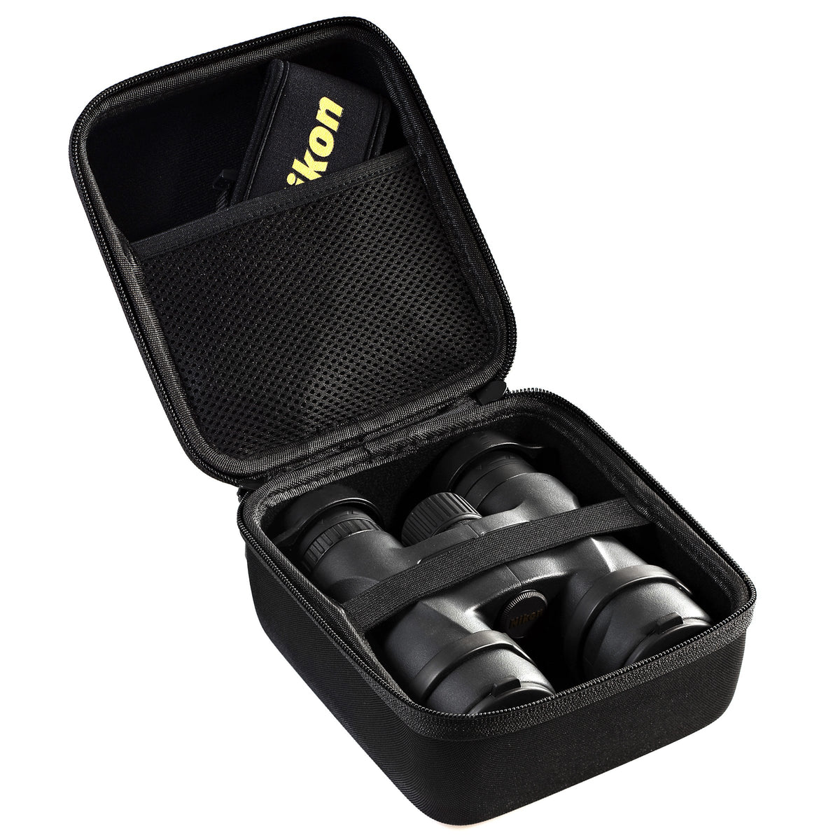 Compact storage in Caseling case supports travel ready binocular setup