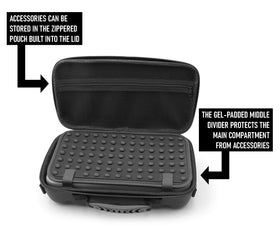 CASEMATIX top accessory pocket detail keeping cables organized and protected