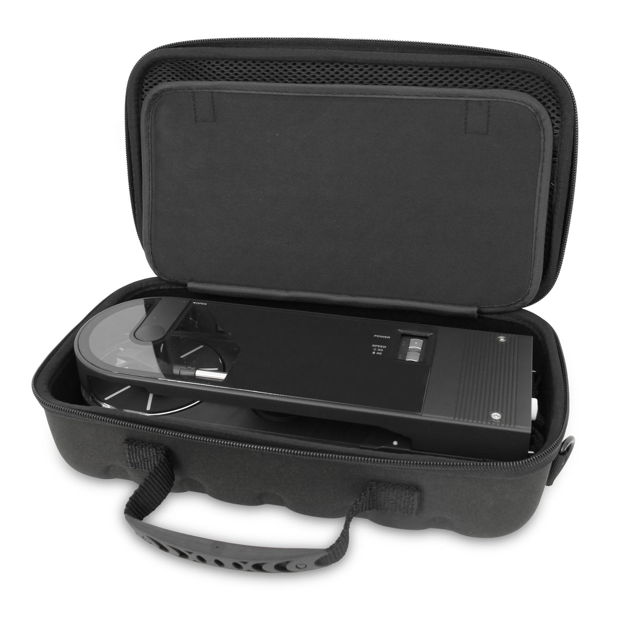 CASEMATIX model wearing shoulder strap showing hands-free transport benefit
