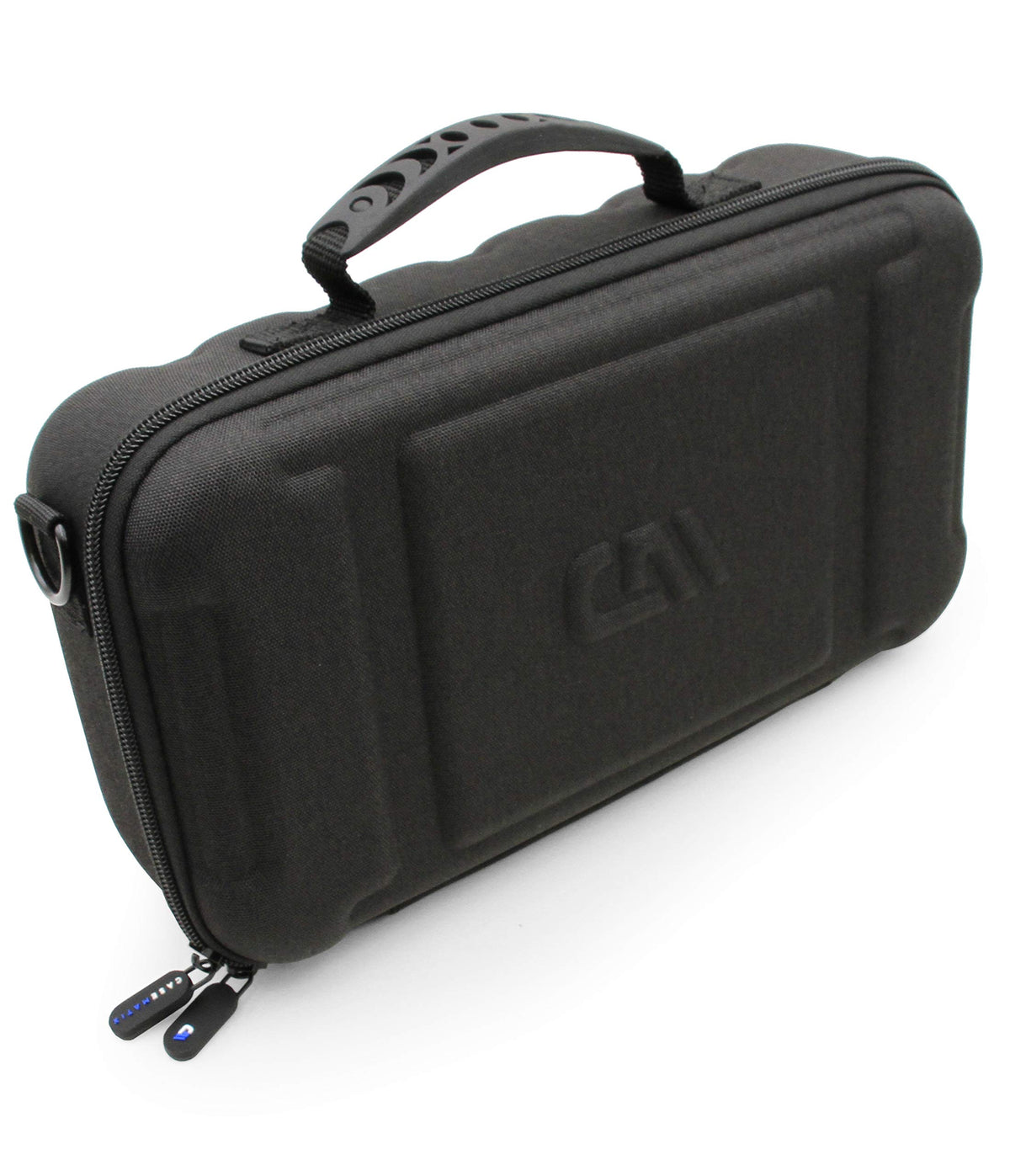 CASEMATIX side view highlighting rubber handle and adjustable shoulder strap comfort