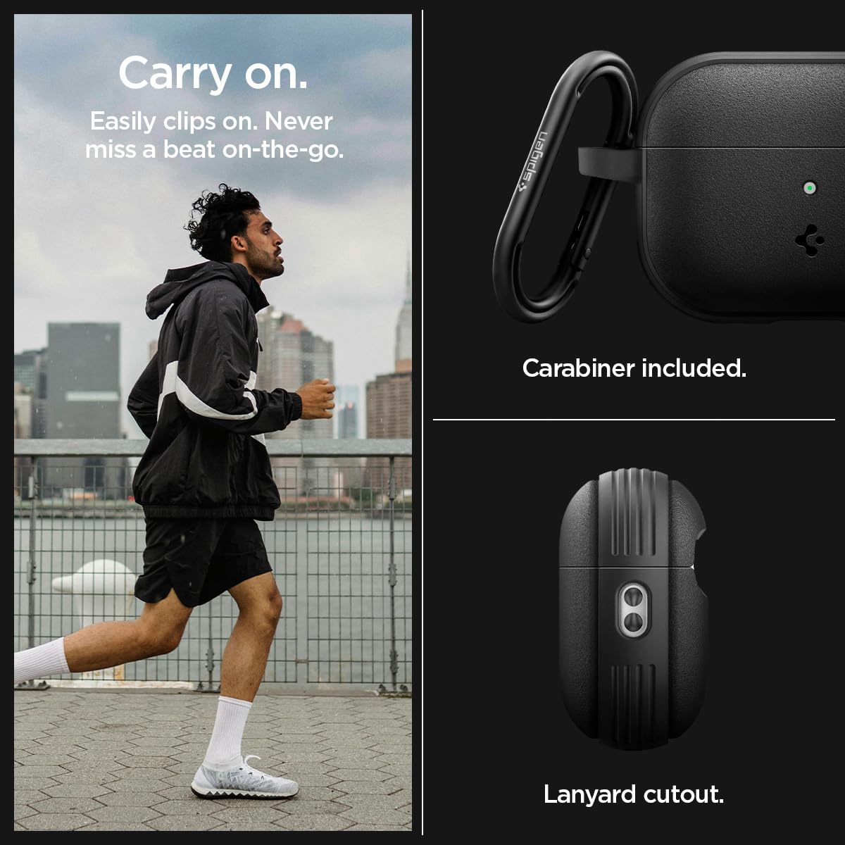 Caseology Vault AirPods Pro 2 dust guard in action.