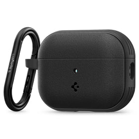Caseology Vault for AirPods Pro 2 matte black closeup with textured grip.