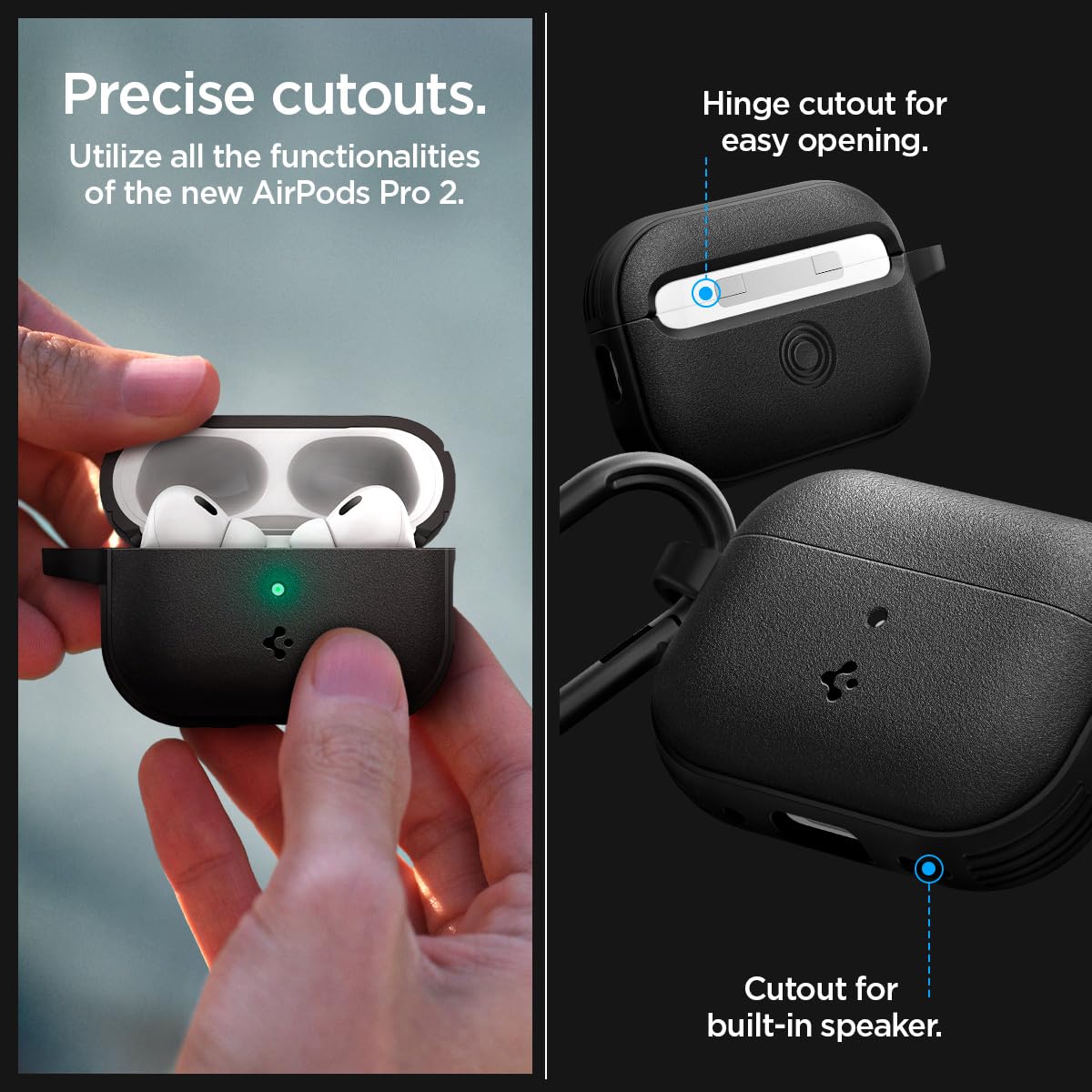 Caseology Vault AirPods Pro 2 military-grade protection shown.