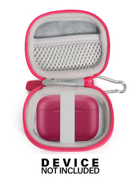CaseSack case for JLab Air Tones+ pink protects against shocks during travel.