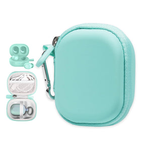 CaseSack Go Air Pop mint case keeps earbuds and charger organized on the go.