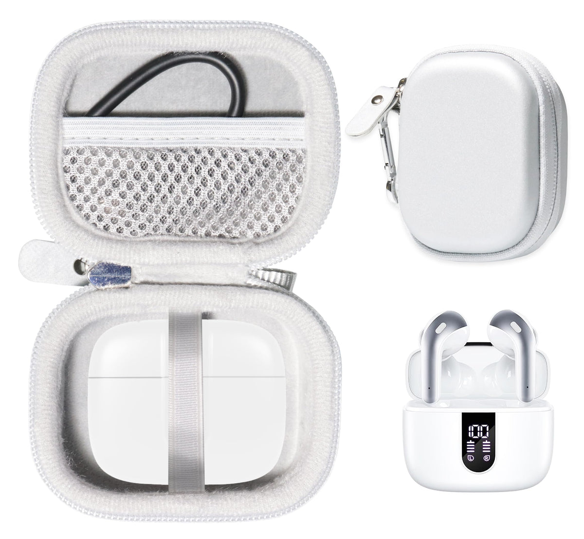 CaseSack Case for TAGRY X08 headphones with 60H battery keeps earbuds safe during travel