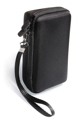 CaseSack interior with mesh pocket and elastic strap keeps accessories organized