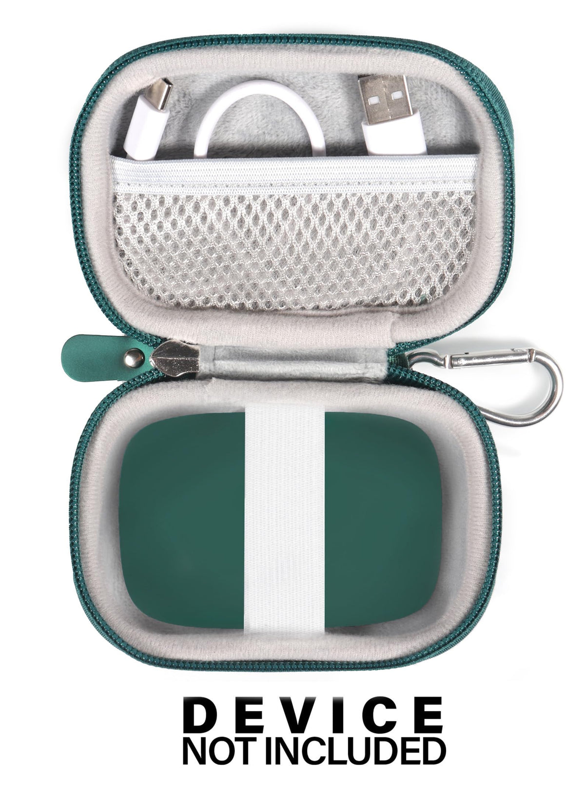 CaseSack open with digital display visible showing easy battery check benefit