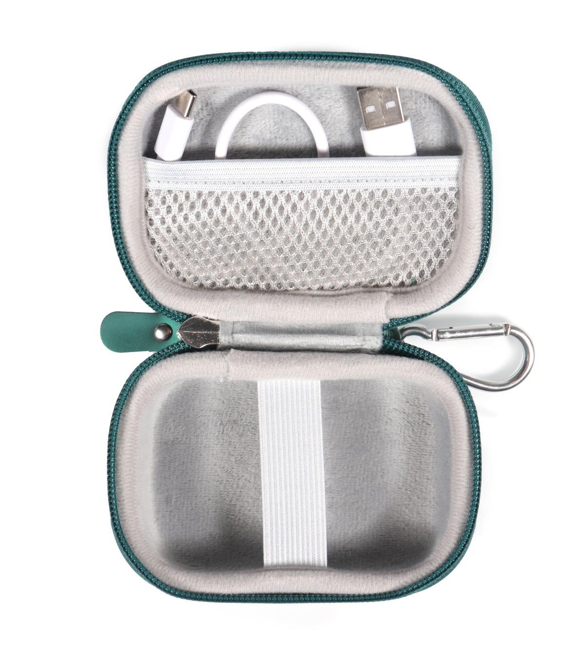 CaseSack inside a gym bag showing organized PocBuds storage benefit