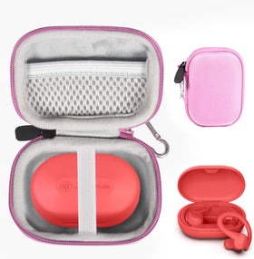 CaseSack pink exterior front view showing zipper and compact protection