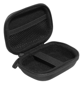 CaseSack beside PocBuds charging case to show compact size and portability