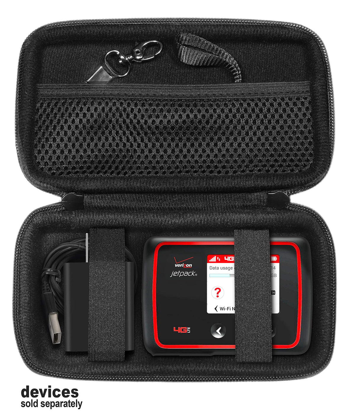 CaseSack holding a Jetpack router showing secure fit and shock protection