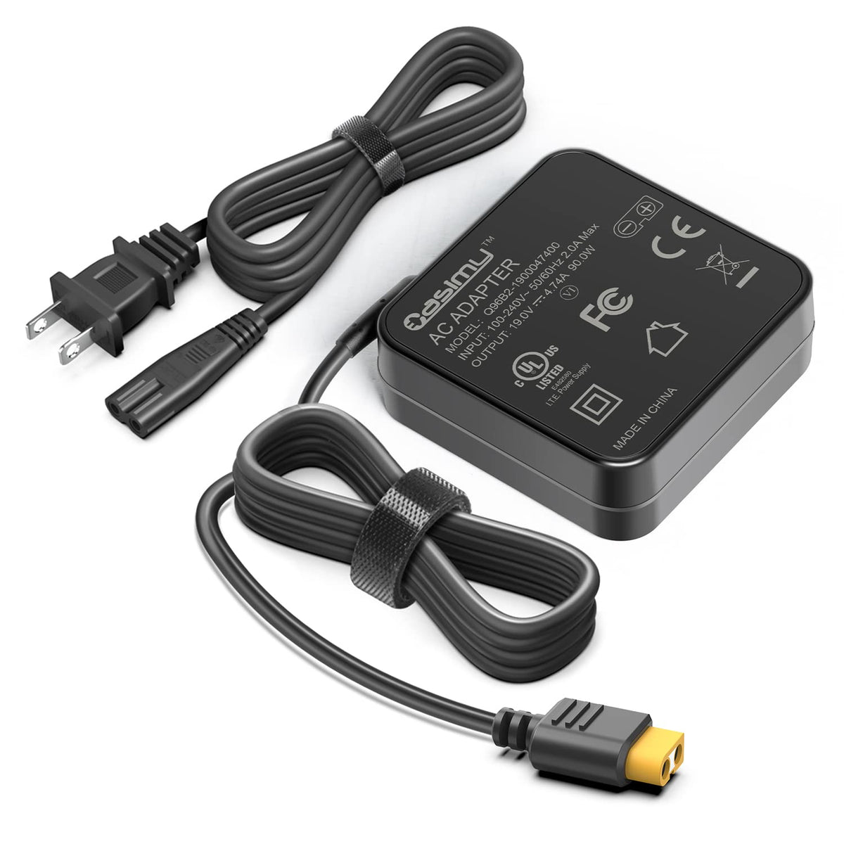CASIMY 19V 90W power supply with XT60 connector for reliable charging on the go.