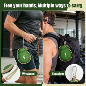 Casmilee bone conduction case with reflective logo in green for night visibility
