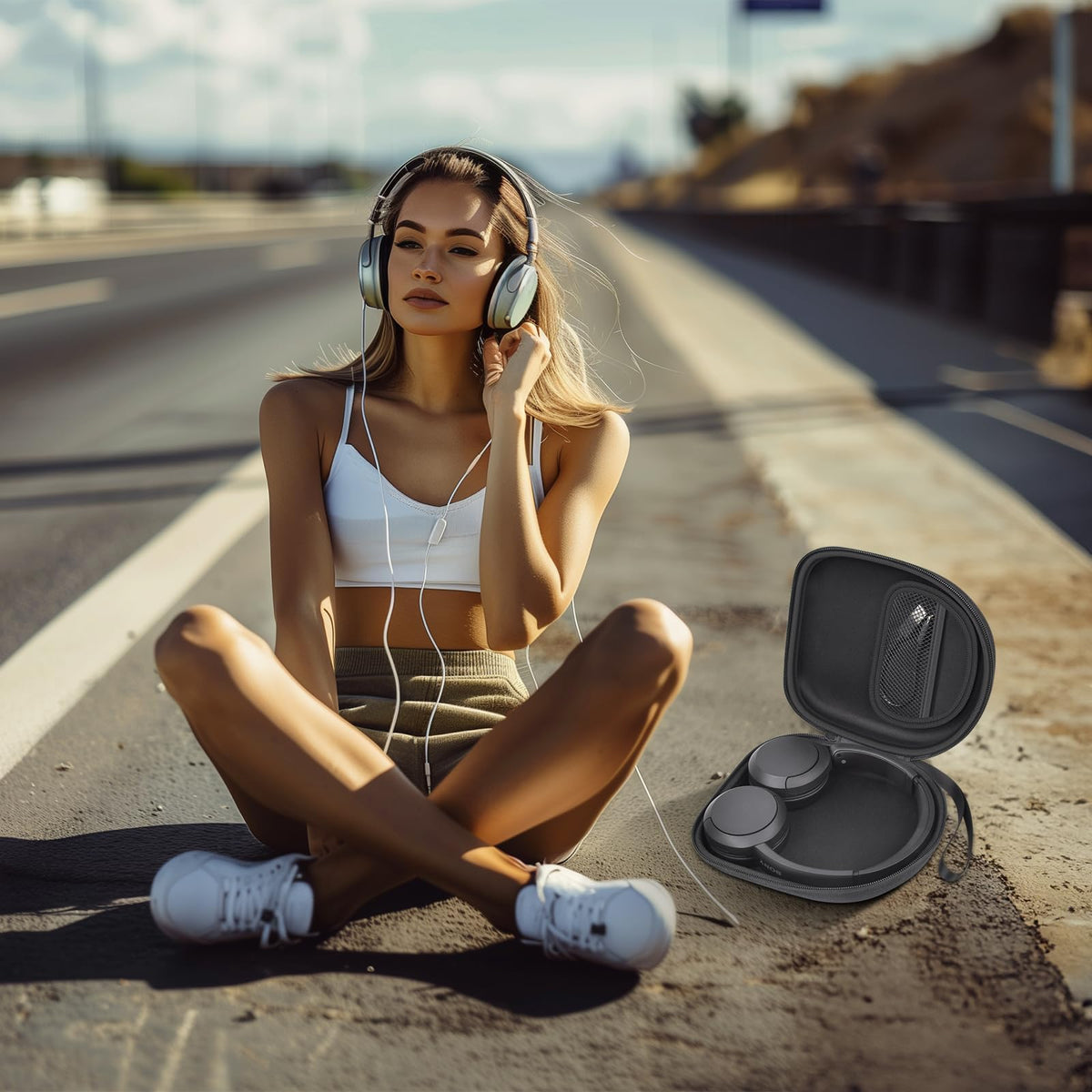 casmilee with cables and earbuds neatly organized offering tangle-free storage