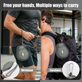 casmilee case with SHOKZ headset inside showing secure fit benefit