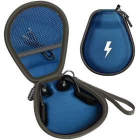 casmilee front view of blue hard case showing compact protection and style