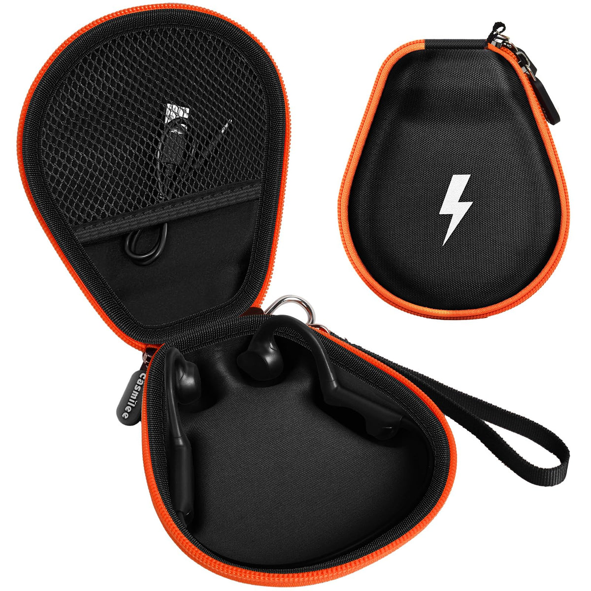 casmilee front view closed case showing compact protection