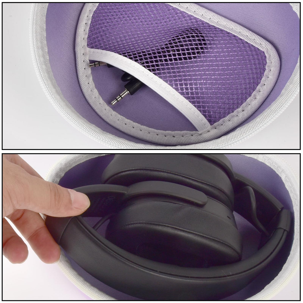 Casmilee box-style protection highlights durable, scratch-free storage for headphones.