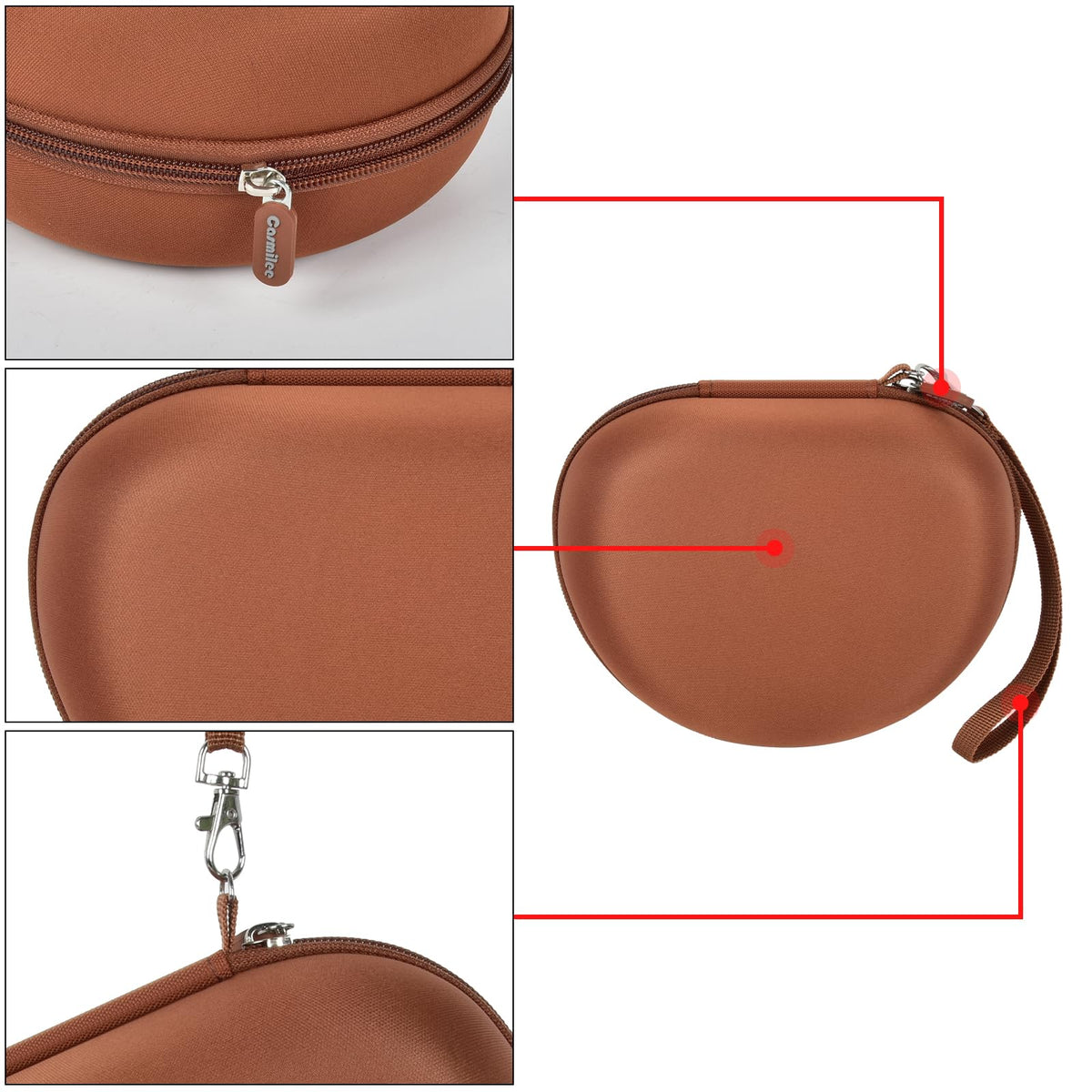 Casmilee case demonstrates compact internal space for compatible headphones.