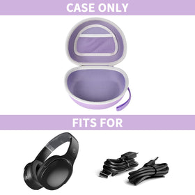 Casmilee headphone case interior with mesh pocket for cables and adapters.