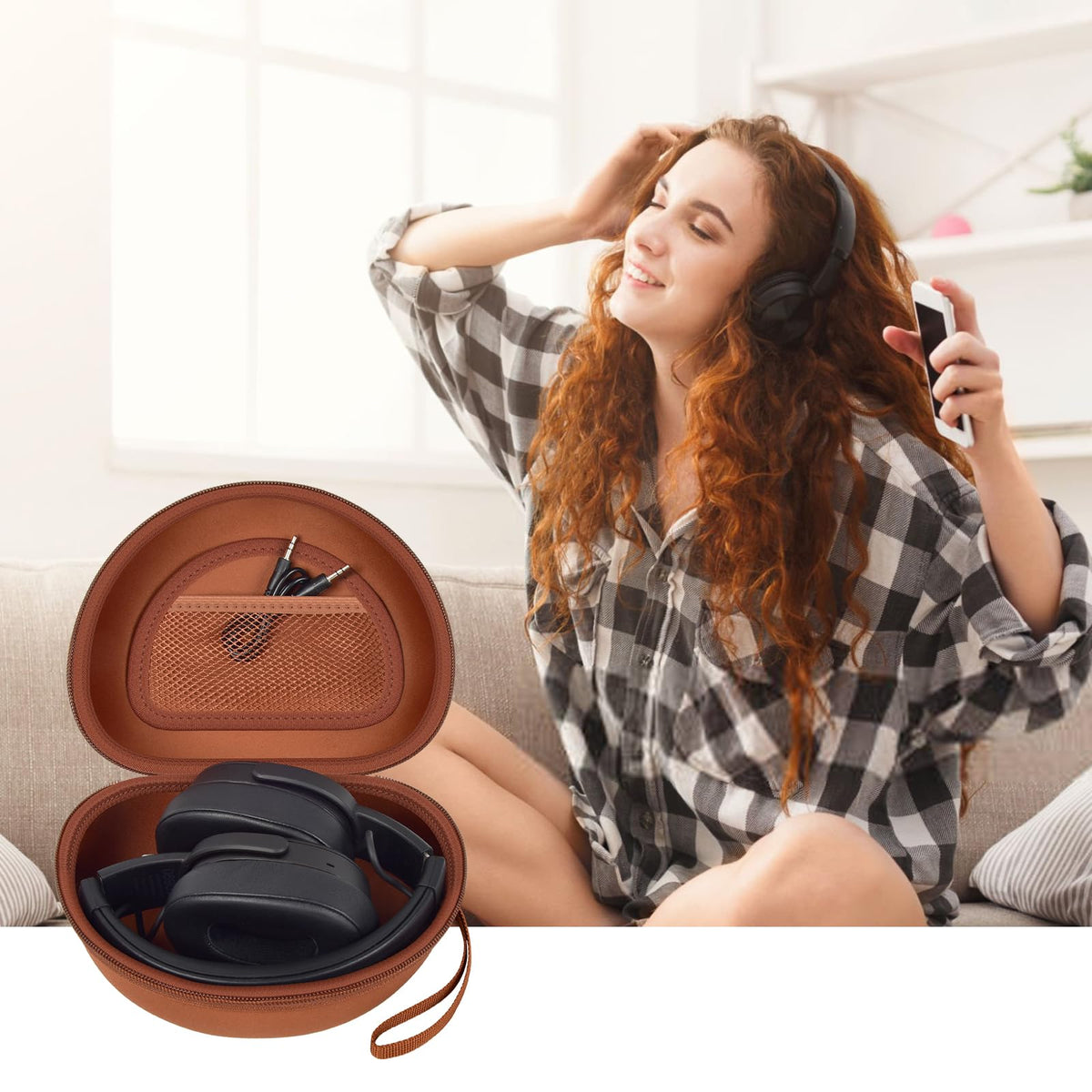 Casmilee case fits multiple over-ear headphones for organized travel.