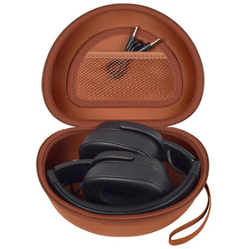 Casmilee headphone case outer view showing rugged hard shell protection for travel.