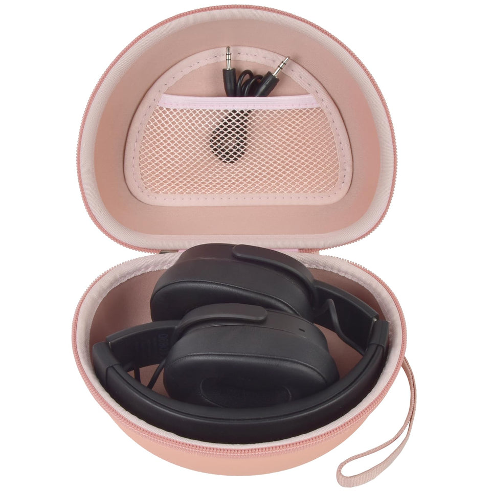 CasMilee pink hard shell case for Skullcandy Crusher Evo protects headphones during travel