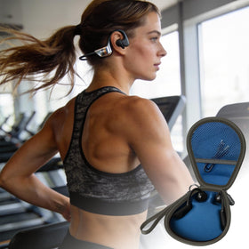casmilee bone conduction headphones stored securely inside the case