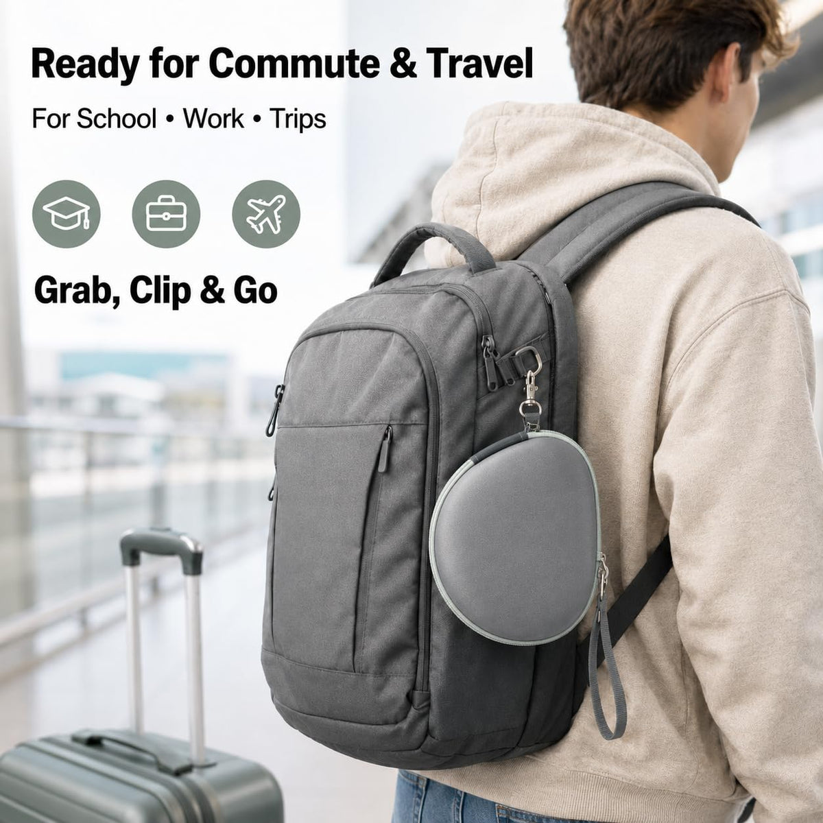 casmilee travel-friendly headphone case ideal for students and commuters