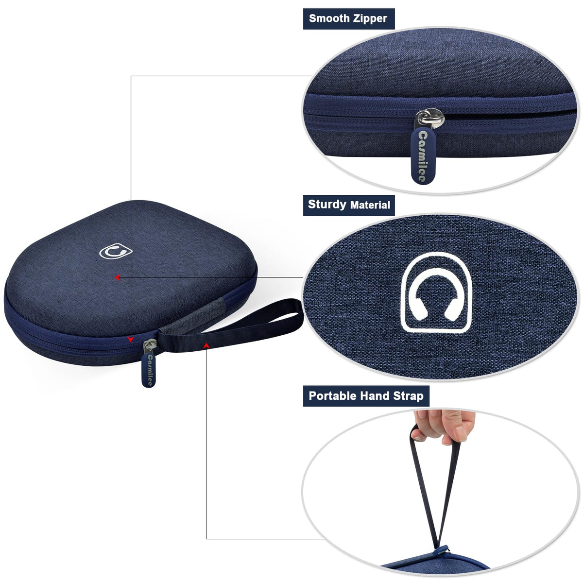 casmilee zipper and handle detail for easy grab-and-go convenience