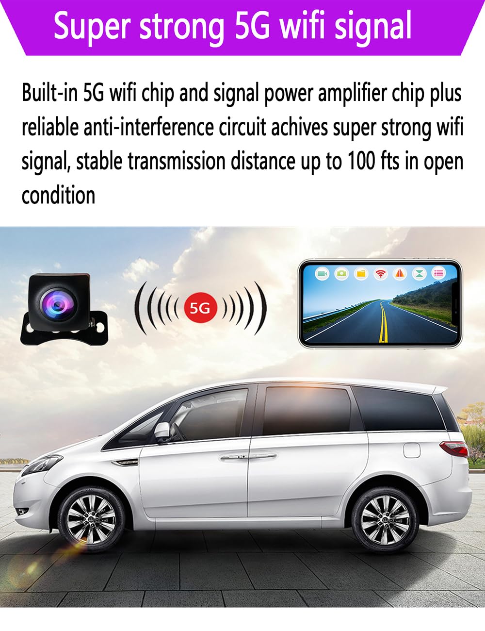 Casoda mounted on SUV rear illustrating wide-angle coverage benefit