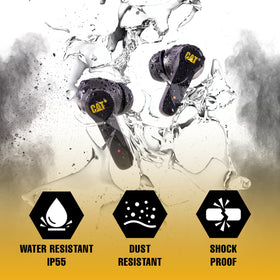 CAT easy touch controls keep music and calls hands-free.