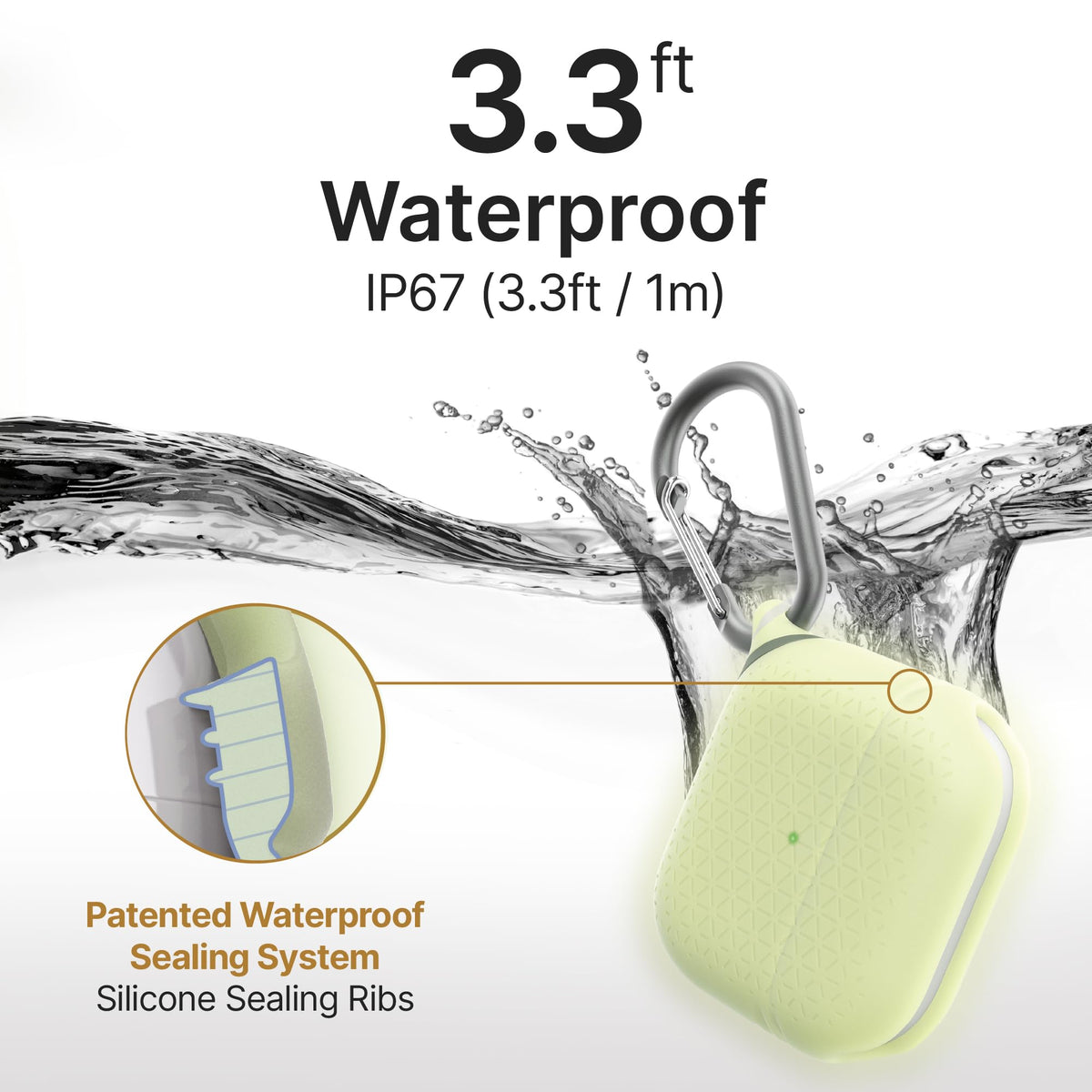 Catalyst with aluminum carabiner clipped to backpack for portability