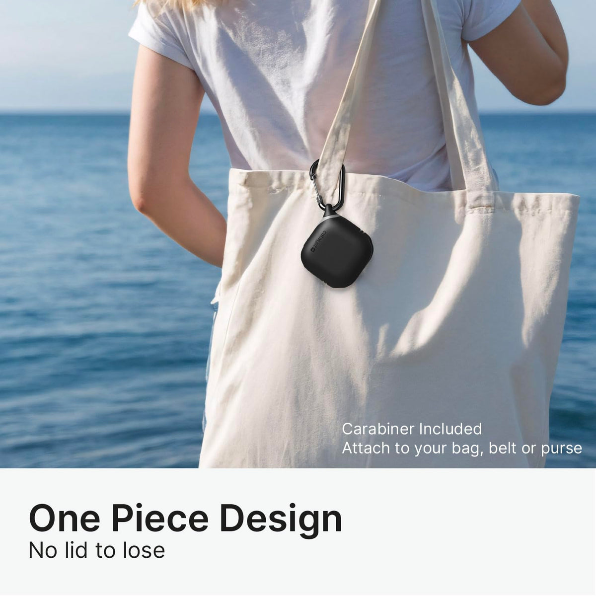 Catalyst case clipped inside backpack for travel convenience and security
