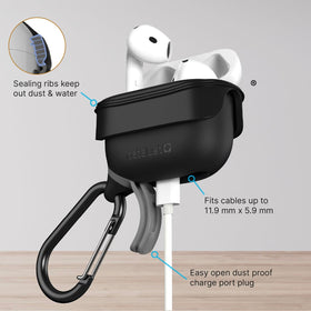 Catalyst case on wireless charger demonstrating MagSafe and Qi charging