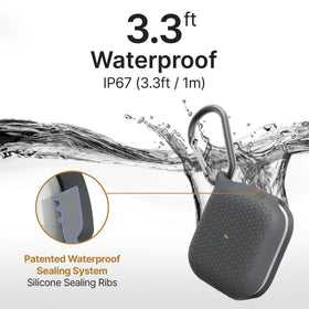 Catalyst AirPods 3 silicone texture close-up showing grip and durability benefit