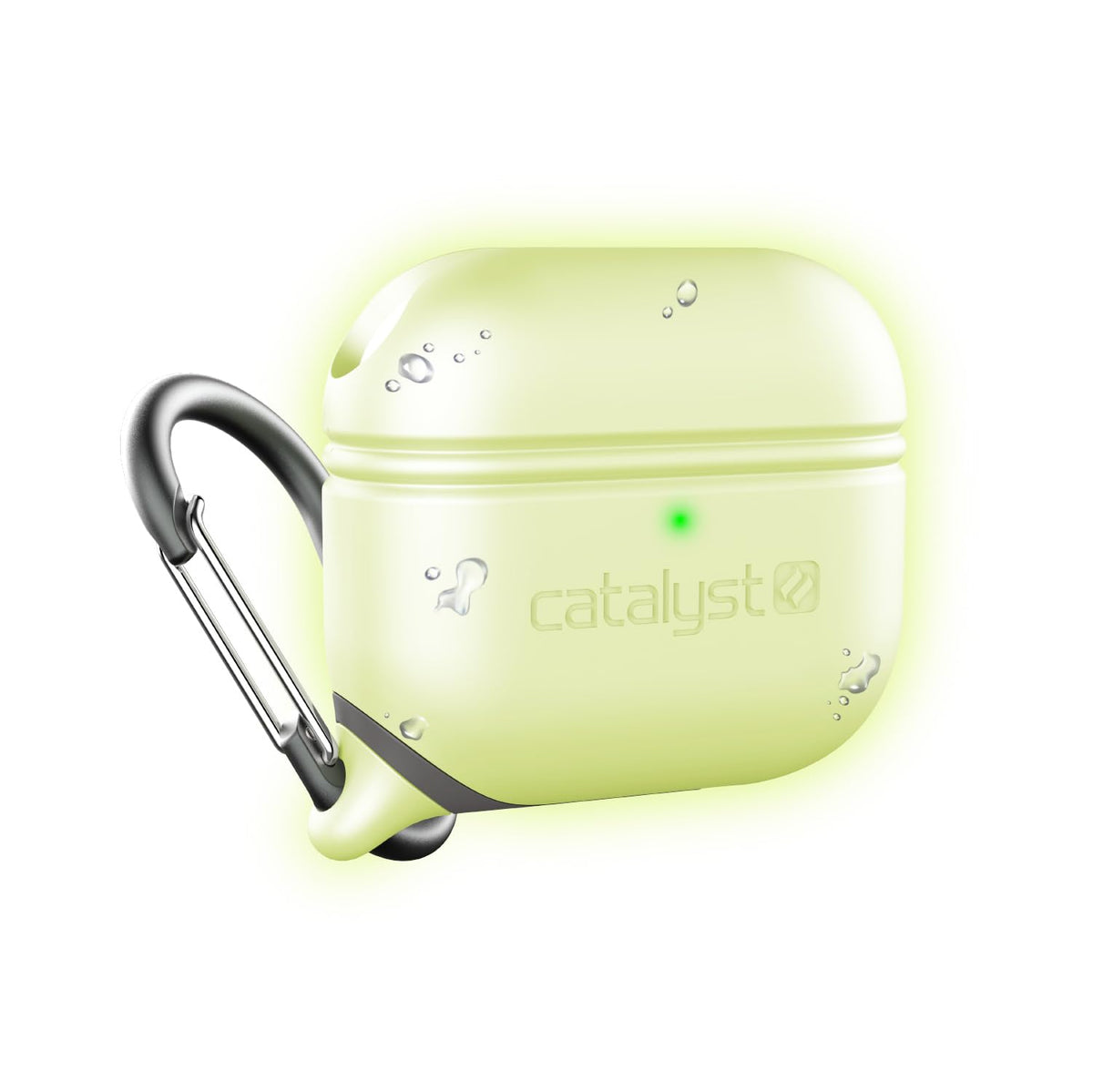 Catalyst front view showing snug AirPods 3 fit and clean protection