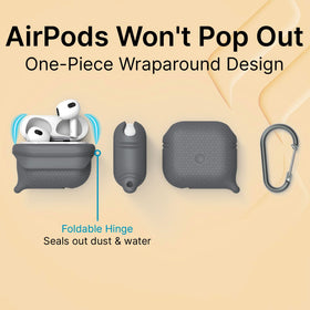 Catalyst AirPods 3 clipped to backpack in commute scene showing everyday convenience benefit